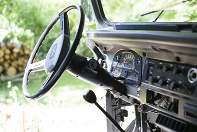 Detail shot of cropped dashboard