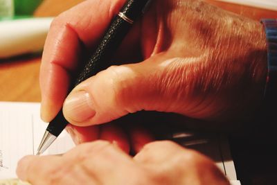 Close-up of woman hand