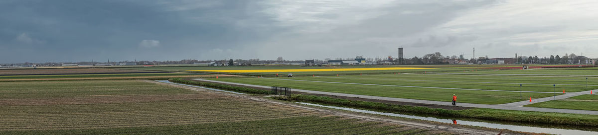 Panoramic view of field against sky