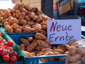 Various fruits for sale at market stall