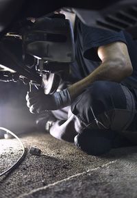 Man working in bus