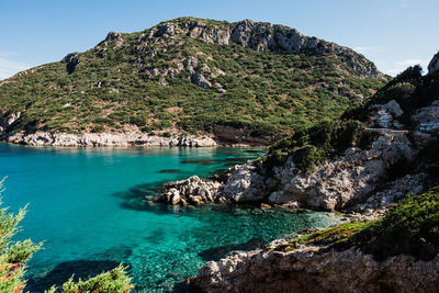 Landscape images of porto timoni beach on corfu.