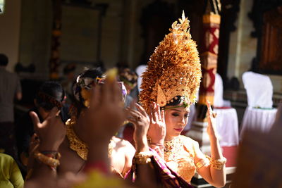 Women in tradition clothes during event