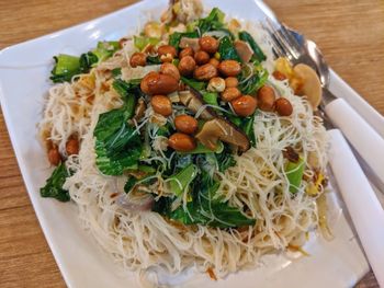 High angle view of meal served in plate