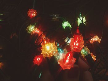 Close-up of illuminated lighting decoration