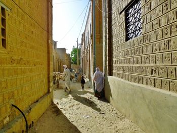 View of woman in city