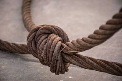 Close-up of rope tied