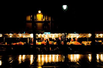 View of illuminated building