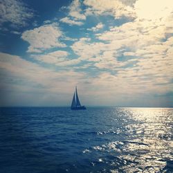 Sailboat sailing in sea