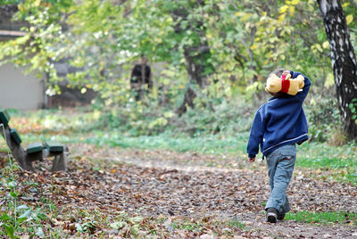 Boy in forest