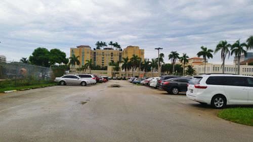 Cars parked on street