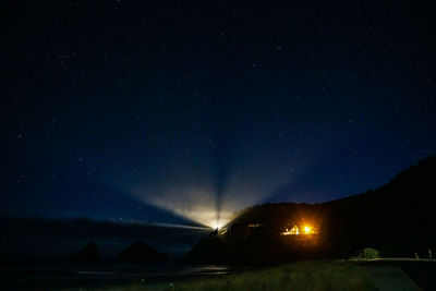 Countryside landscape at night