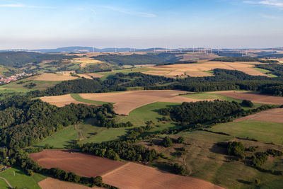 Aerial view at a landscape in germany, rhineland palatinate near bad sobernheim