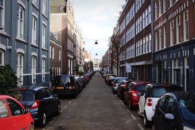 Cars on road in city