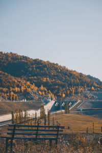 Scenic view of landscape against clear sky