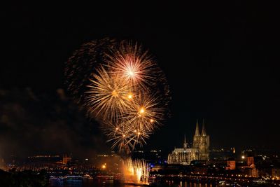 Firework over cologne cathedral 