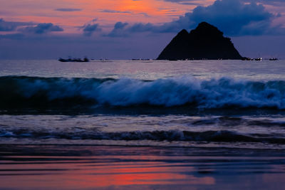 Dramatic seascape on the selong belanak beach