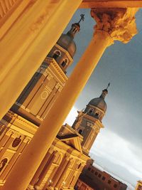 Low angle view of traditional building against sky