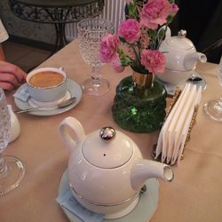 Close-up of tea served on table