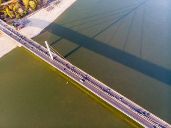 High angle view of bridge over sea