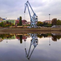 View of river against cloudy sky