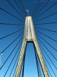 Low angle view of suspension bridge