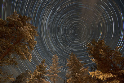 Star trails in night sky, long exposure, huskläppen, dalarna, sweden