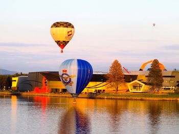 Multi colored balloons in water