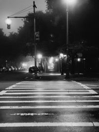 View of city street at night