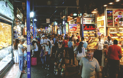 Market stall at night