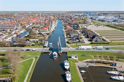 High angle view of cityscape