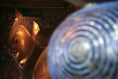 Low angle view of buddha statue in temple