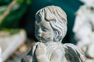 Close-up of angel statue