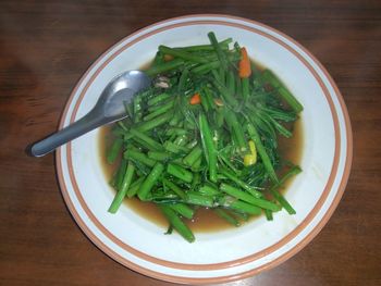 High angle view of salad in bowl