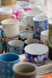 Close-up of tea cup on table