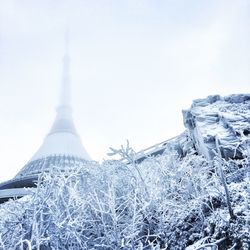 View of tower in winter