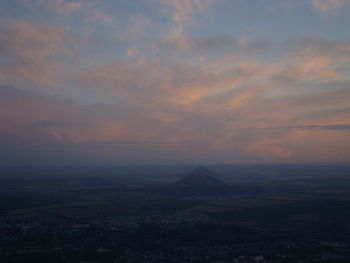 Scenic view of landscape against sky during sunset