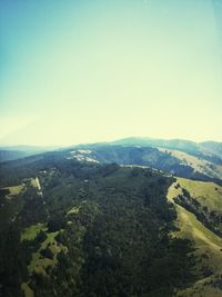 Scenic view of mountains against clear sky