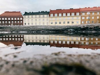 Reflection of buildings in water