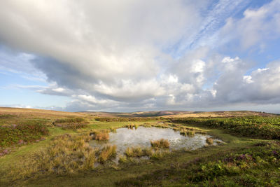 Scenic view of land against sky