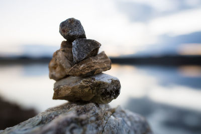 Close-up of stones on stones