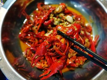 Close-up of seafood in plate