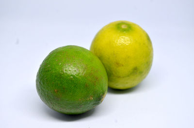 Close-up of apple against white background