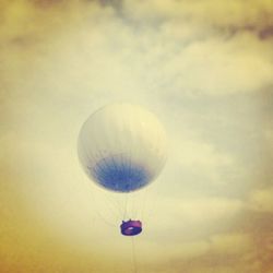 Low angle view of hot air balloon against sky