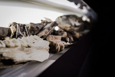 Close-up of cigarette on table