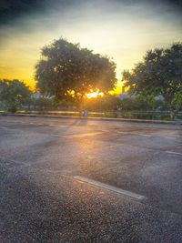 View of road at sunset