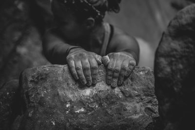 Close-up of man hand