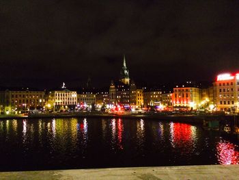 Illuminated city at night