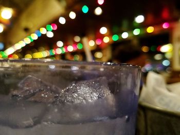 Close-up of ice tea on table