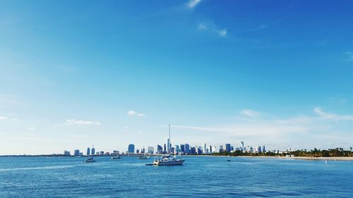 Boats in sea